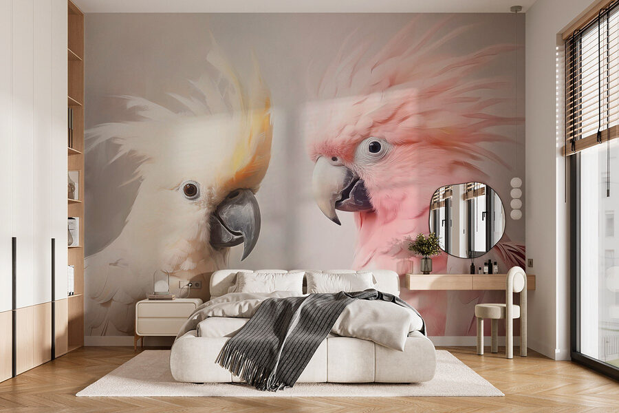 Elegant birds in soft colors. Elegant birds in soft colors.