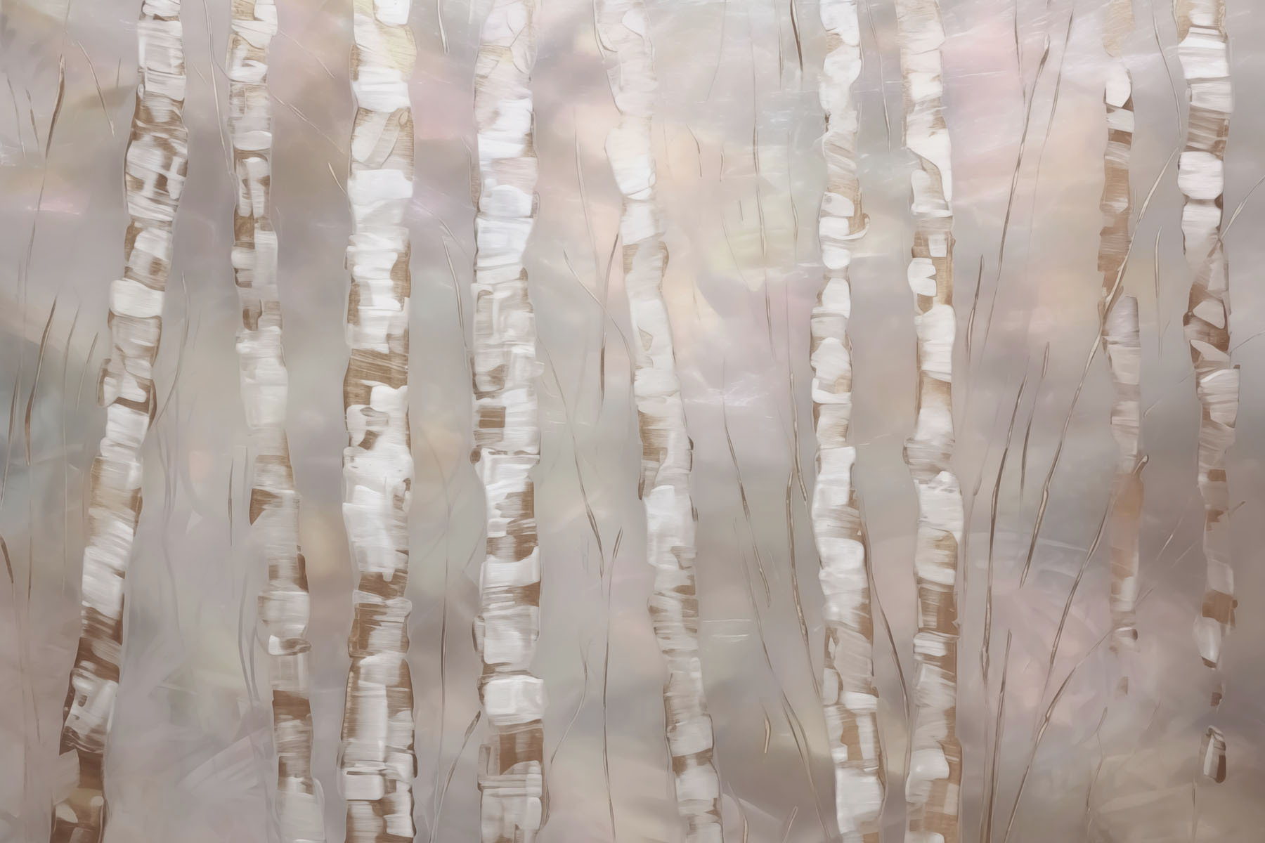 Whispers of nature through birch trees Whispers of nature through birch trees