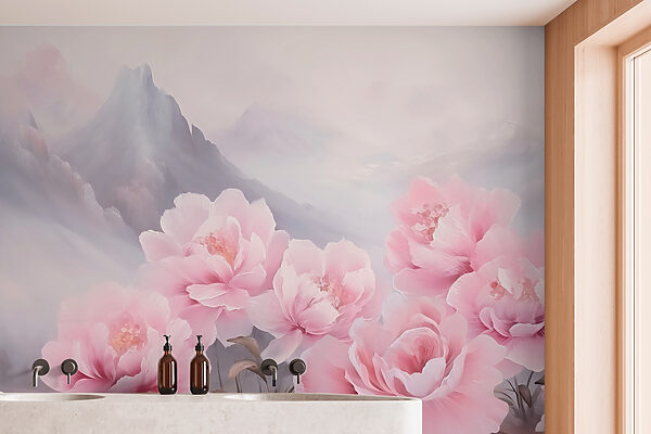 Painting of pink flowers Painting of pink flowers