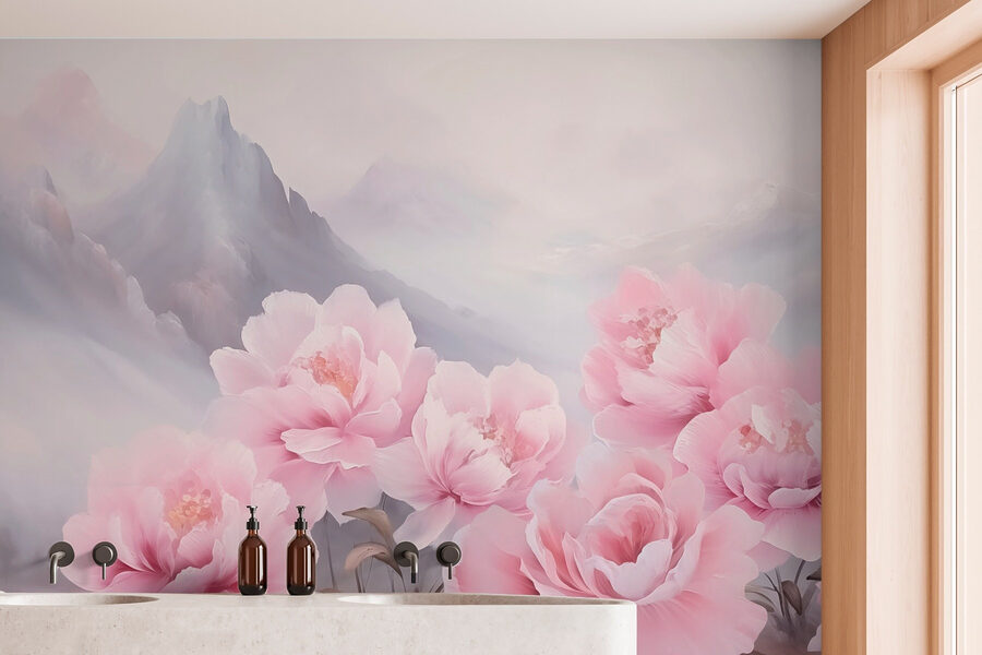 Painting of pink flowers Painting of pink flowers