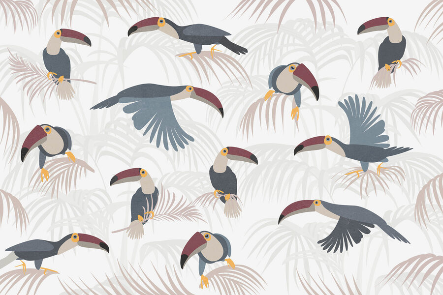 Pattern of birds and plants Pattern of birds and plants