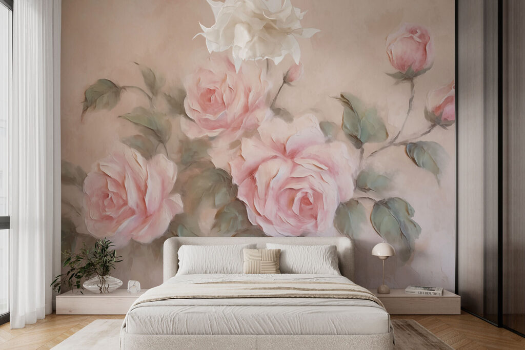 Painting of pink roses Painting of pink roses