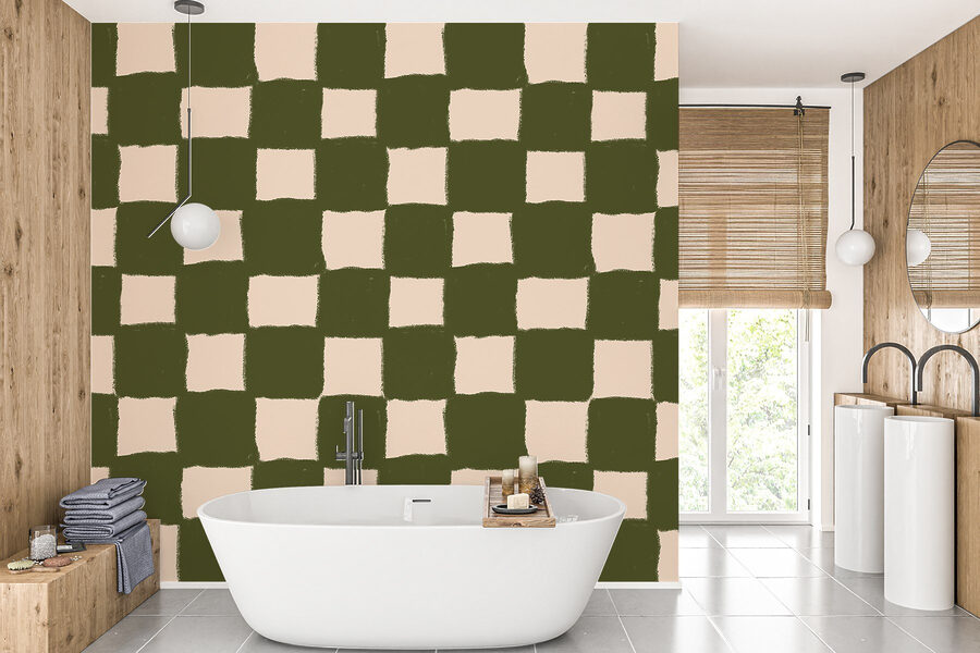 Green and white checkered pattern