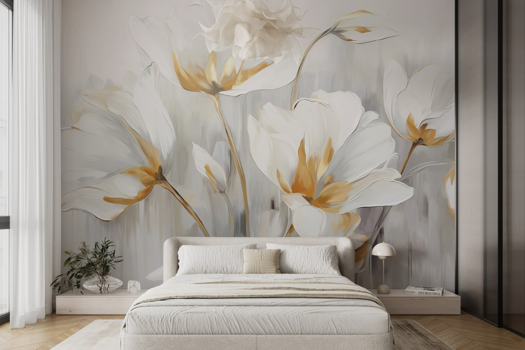 Painting of white flowers