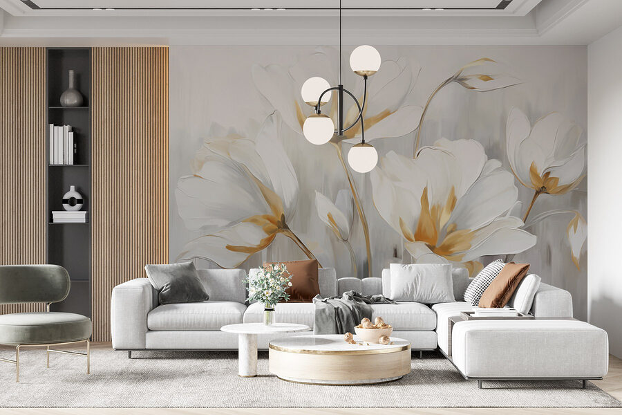Painting of white flowers