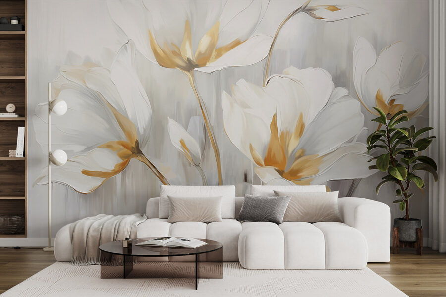 Painting of white flowers