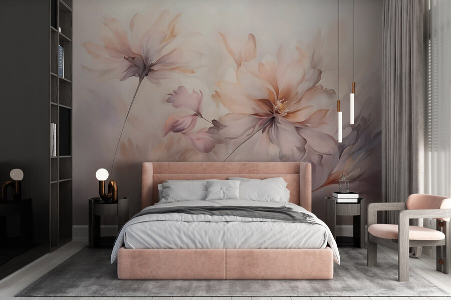 Painting of flowers on a white background