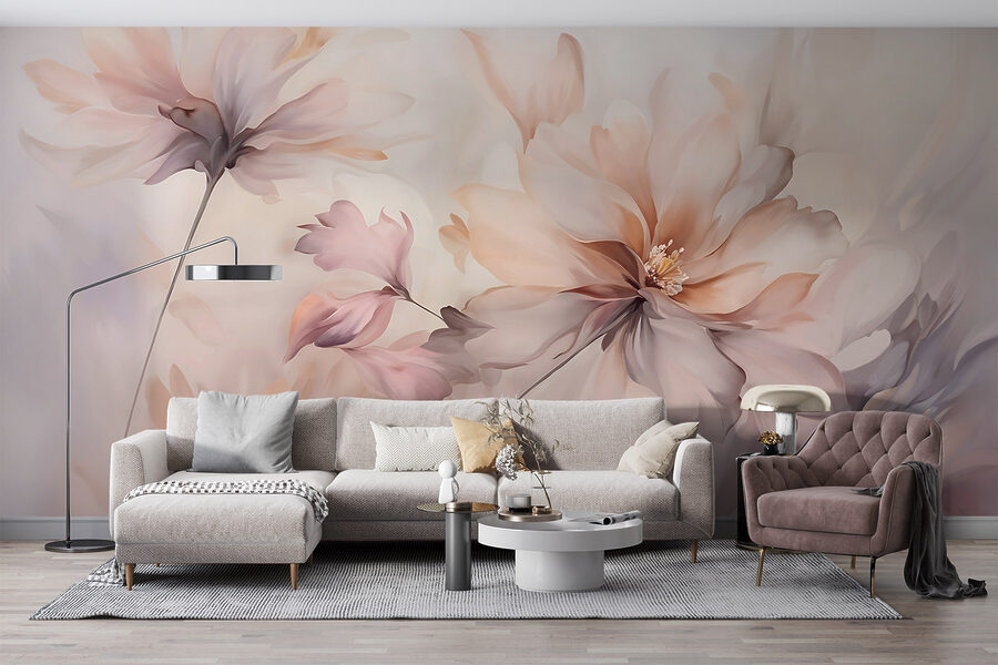 Painting of flowers on a white background