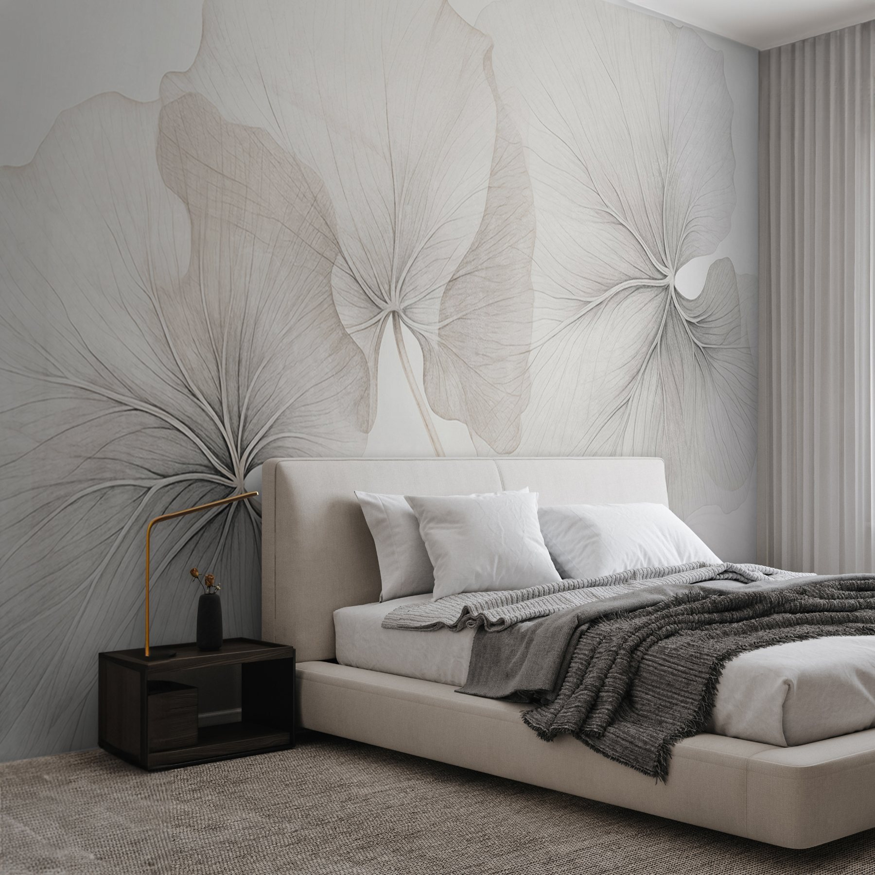 Delicate leaves in soft hues