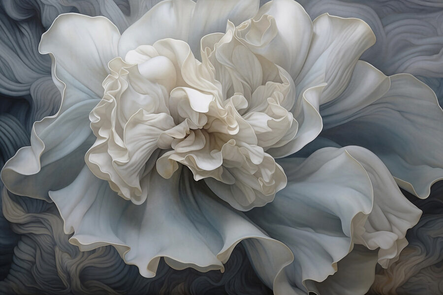 White flower with ruffles White flower with ruffles