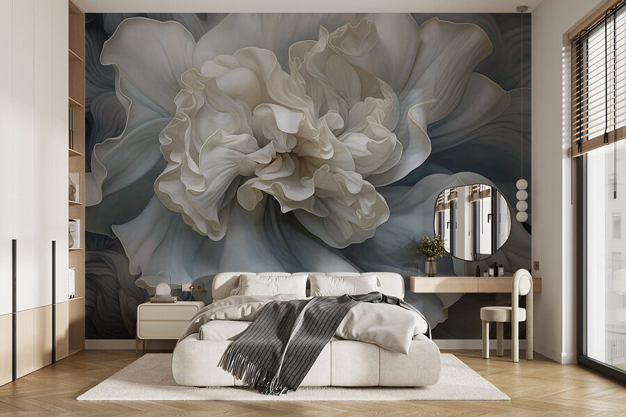 White flower with ruffles White flower with ruffles