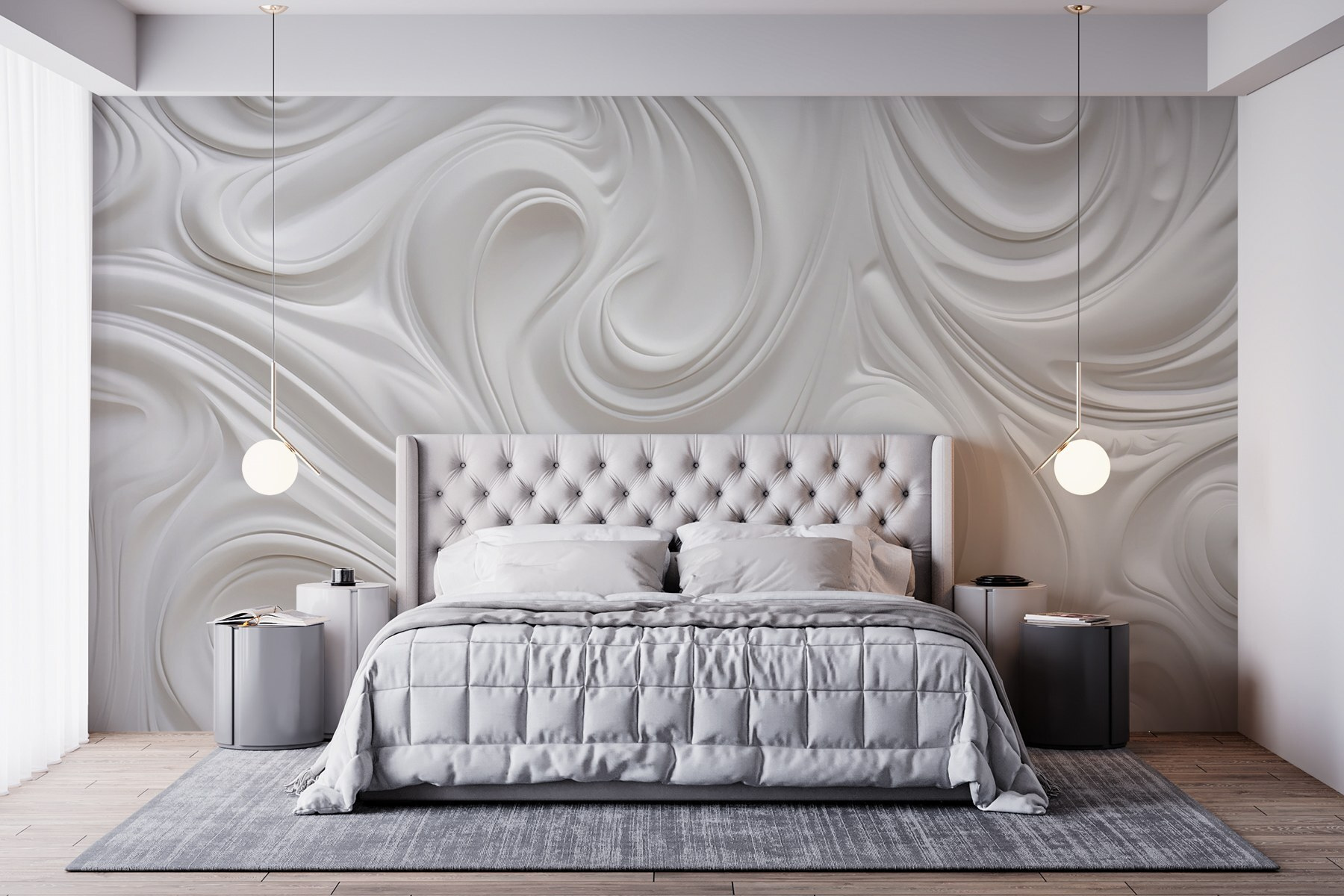 White swirly surface