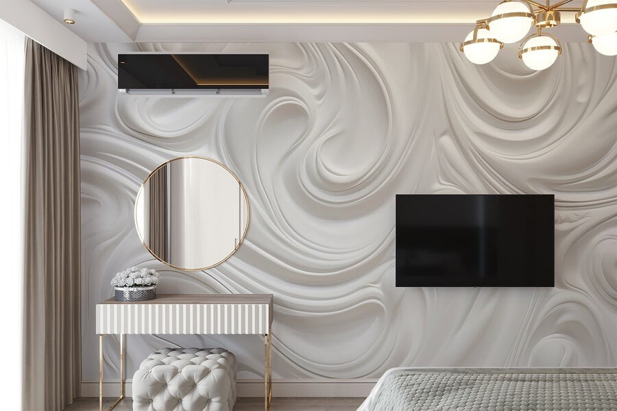 White swirly surface