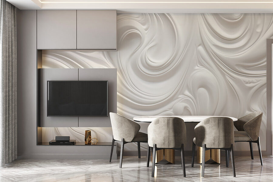 White swirly surface