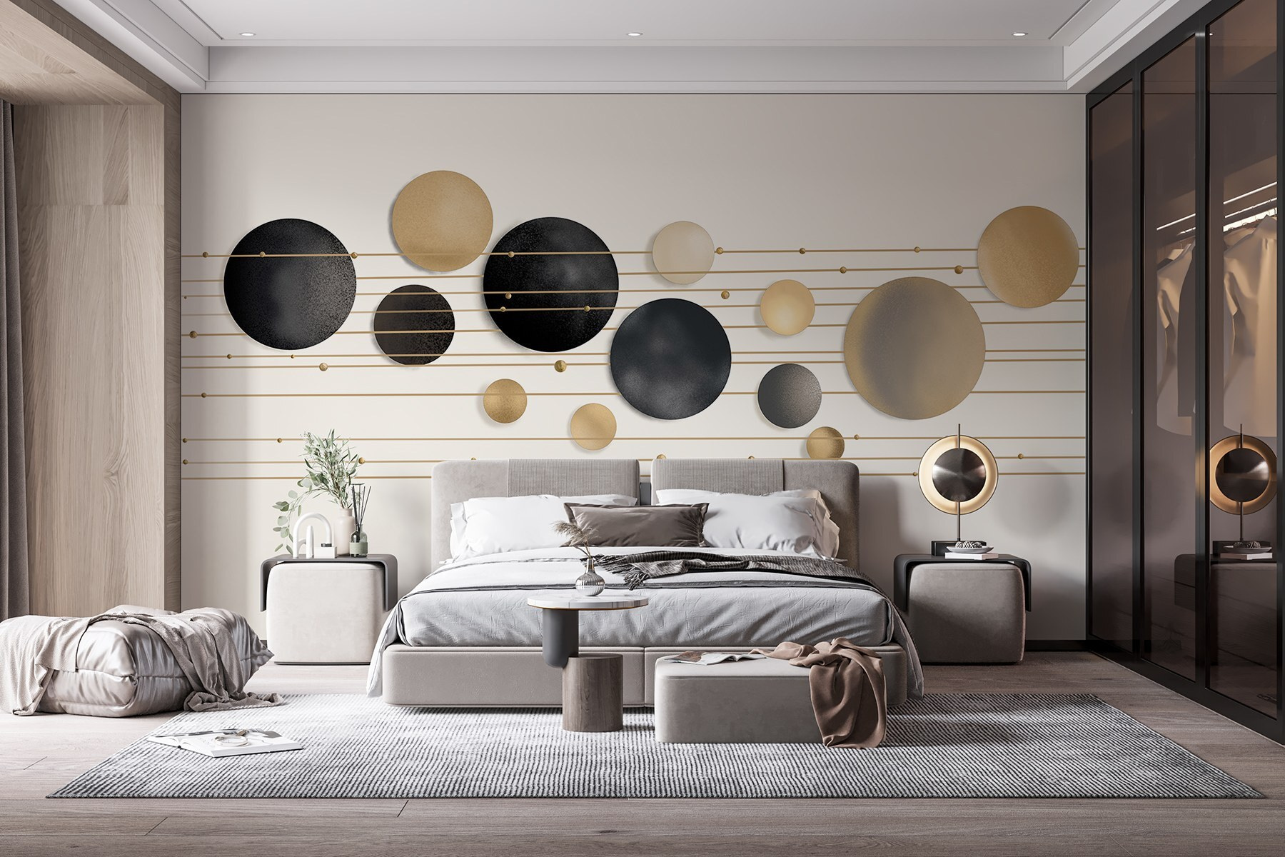Group of circles and lines