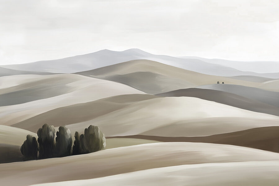 Landscape of hills and trees Landscape of hills and trees