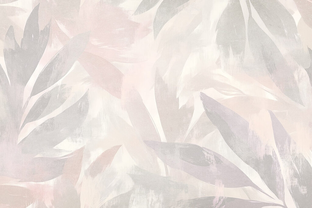 White and pink background with leaves White and pink background with leaves