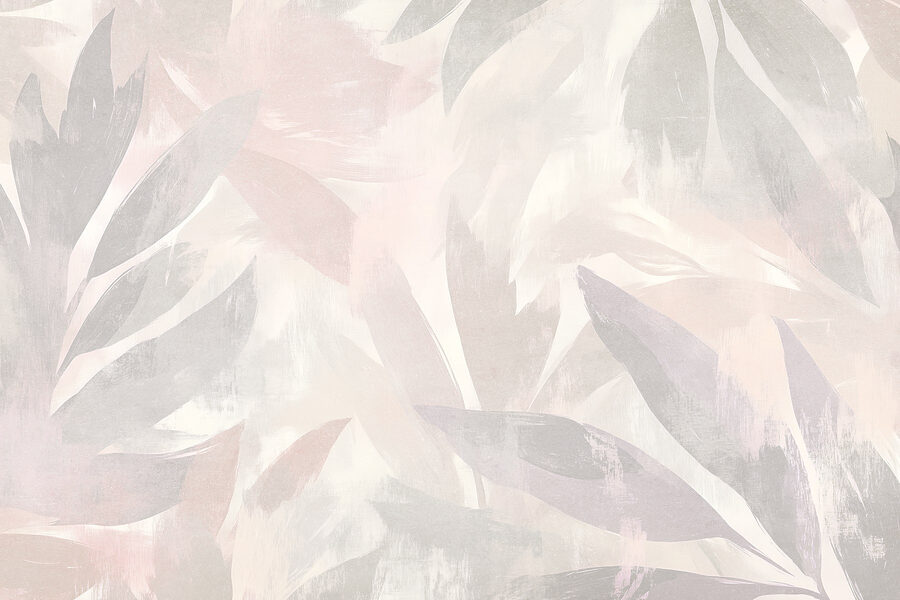White and pink background with leaves