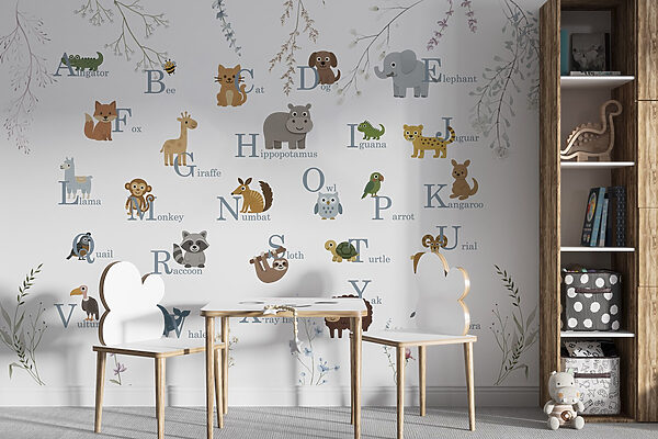 Group of animals with letters Group of animals with letters