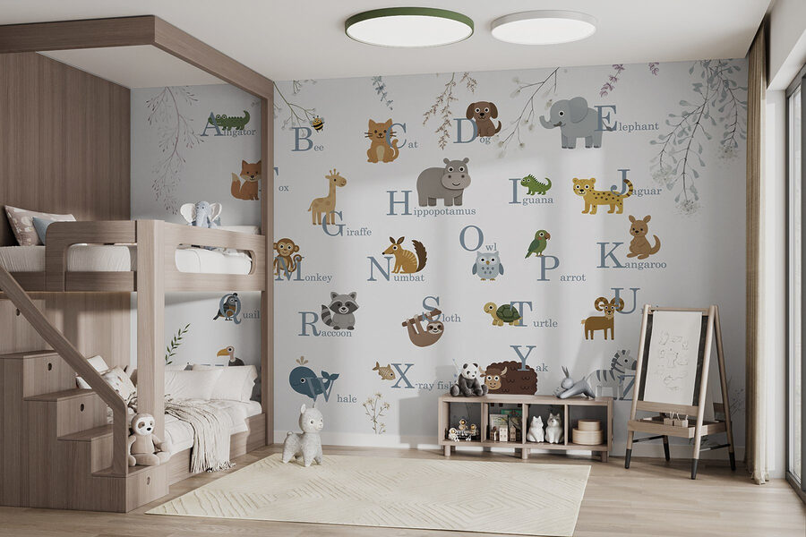 Group of animals with letters Group of animals with letters