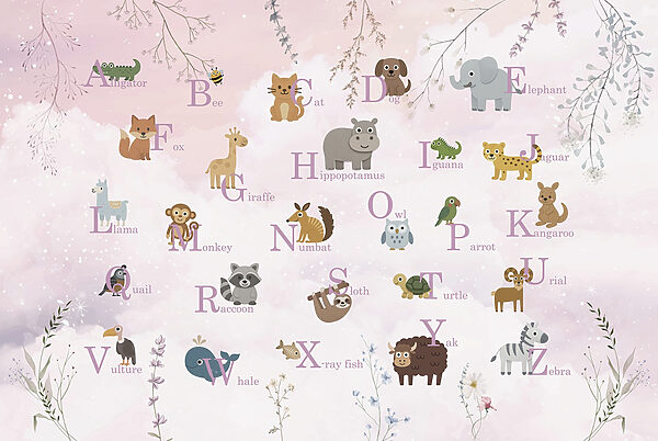Poster with animals and letters Poster with animals and letters