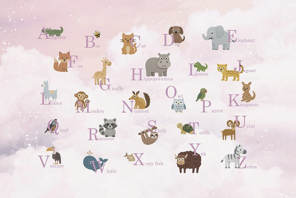 Group of animals with letters Group of animals with letters
