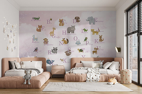 Group of animals with letters Group of animals with letters