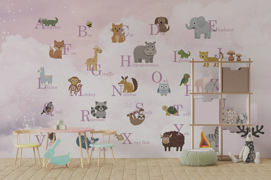 Group of animals with letters Group of animals with letters