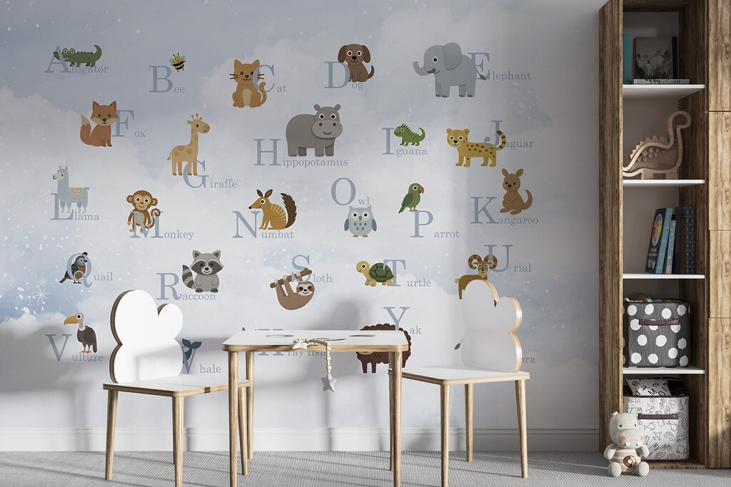 Group of animals with letters Group of animals with letters