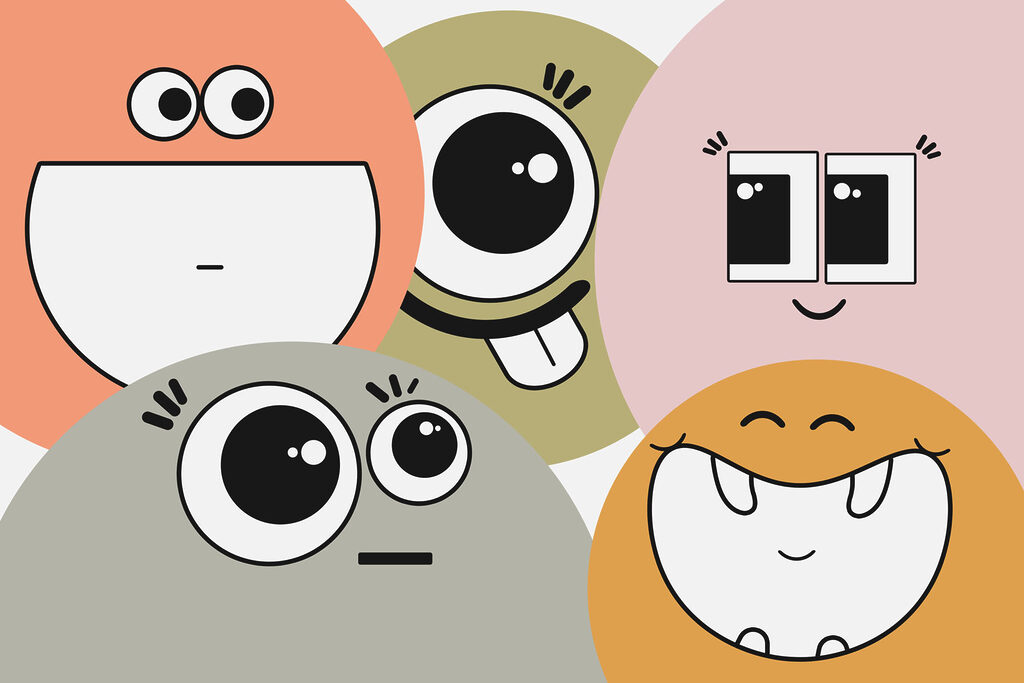 Group of cartoon faces Group of cartoon faces