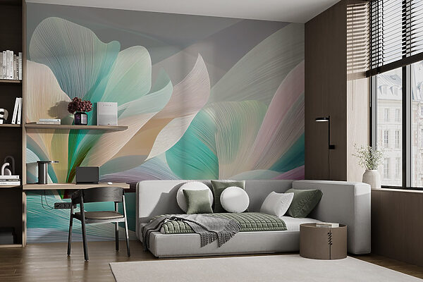 Wall murals Soft hues of flowing elegance (SKU: w09075) Wall murals Wall murals Soft hues of flowing elegance (SKU: w09075)
