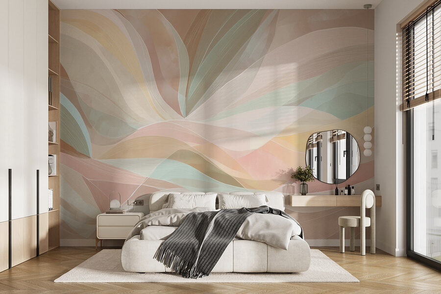 Colorful swirly lines on a brown background Colorful swirly lines on a brown background