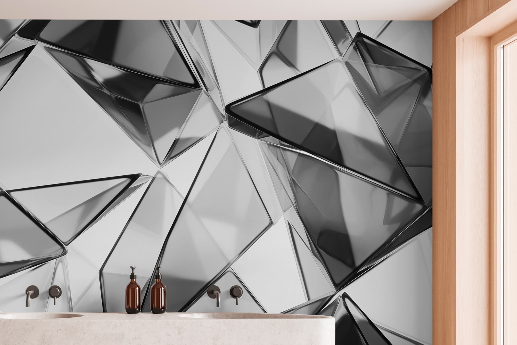 Wall murals Group of glass triangles : w03903 - Tapeko.co.uk