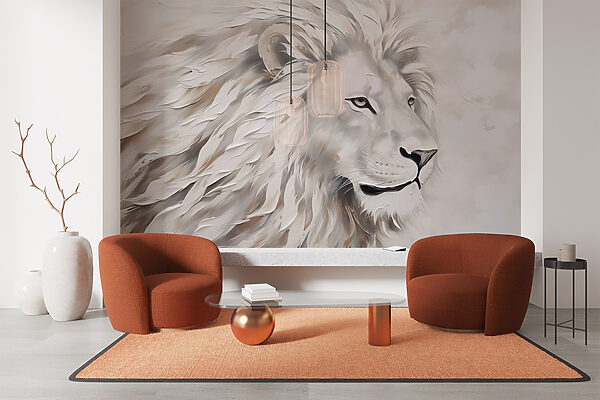 White lion with long hair White lion with long hair
