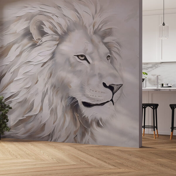 White lion with long hair White lion with long hair