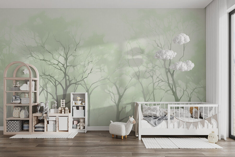 Group of trees in fog
