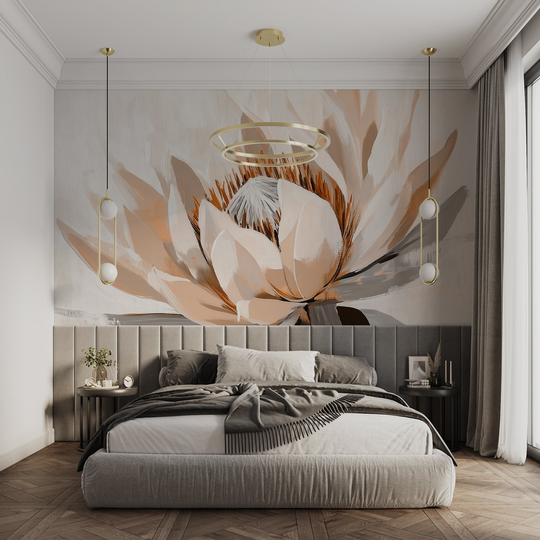 Elegant lotus in soft hues.