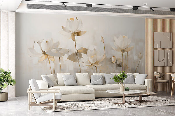 Painting of white flowers Painting of white flowers