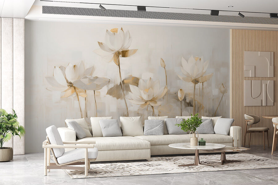 Painting of white flowers Painting of white flowers