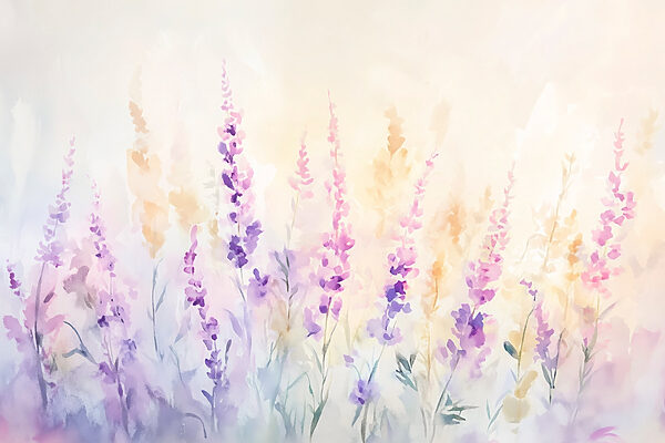 Painting of flowers in a field Painting of flowers in a field