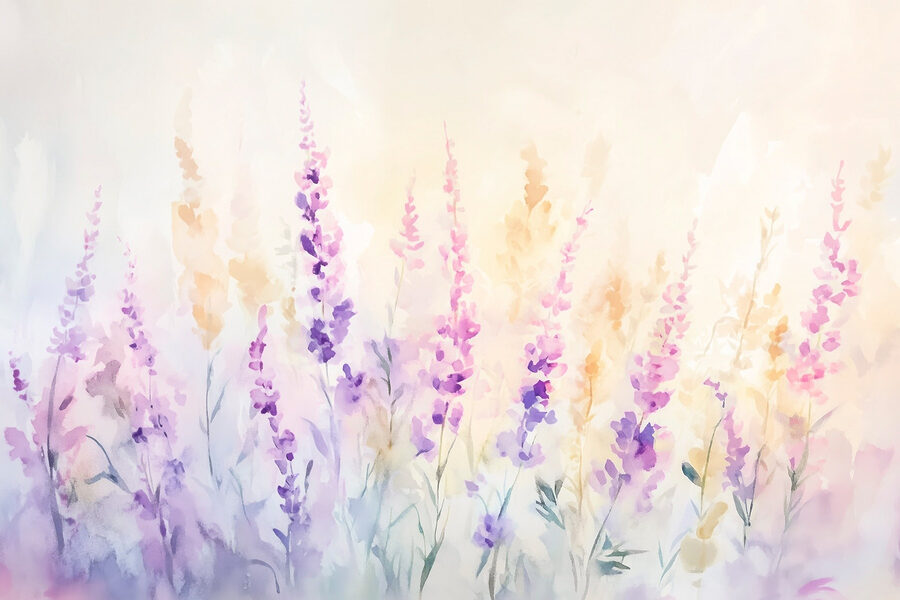 Painting of flowers in a field Painting of flowers in a field