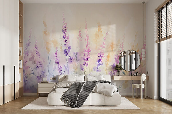 Painting of flowers in a field Painting of flowers in a field