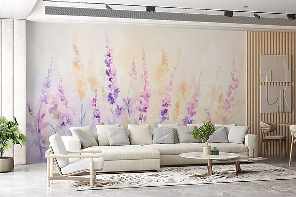 Painting of flowers in a field Painting of flowers in a field