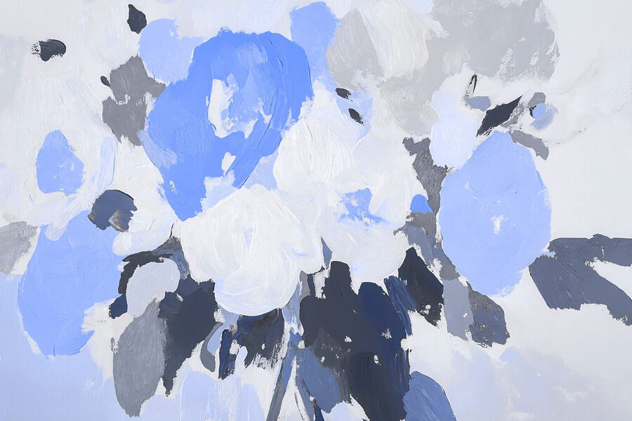 Painting of flowers in blue and grey w09070v2p 900x600 - Painting of flowers in blue and grey - tegory