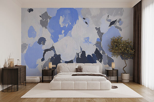 Painting of flowers in blue and grey w09070v2pib1mr 600x400 - Painting of flowers in blue and grey - tegory