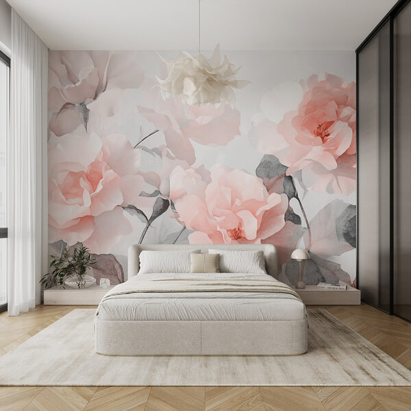 Wall murals Group of pink flowers (SKU: w09071v1) Wall murals Wall murals Group of pink flowers (SKU: w09071v1)