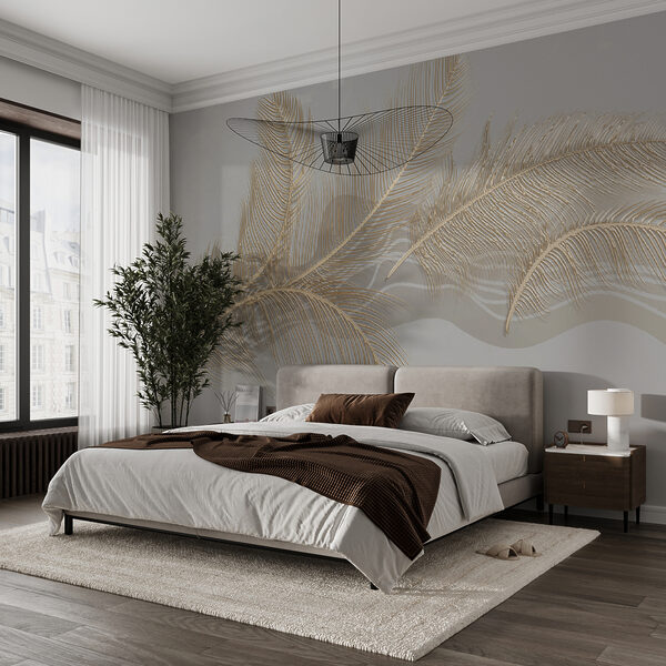 Elegant metallic feather illustration. Elegant metallic feather illustration.