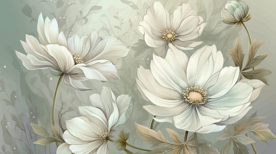 Delicate blooms in serene hues Delicate blooms in serene hues