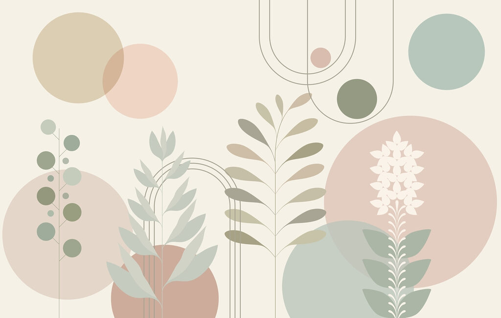 Abstract botanical design with soft colors. Abstract botanical design with soft colors.