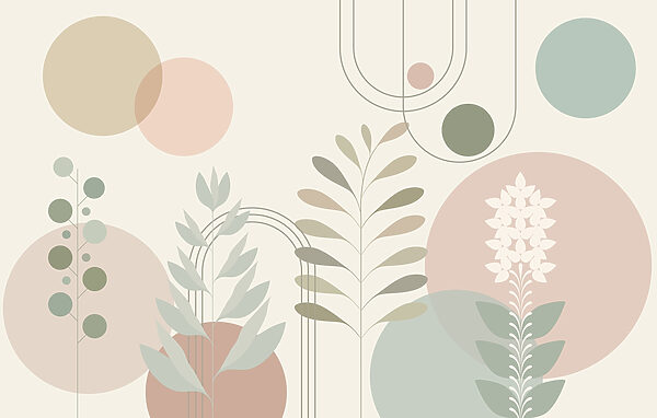 Abstract botanical design with soft colors. Abstract botanical design with soft colors.
